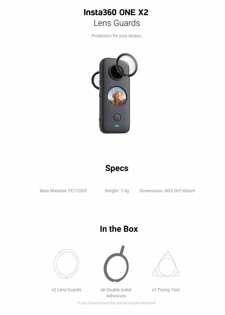 Insta360 One X2 Sticky Lens Guards
