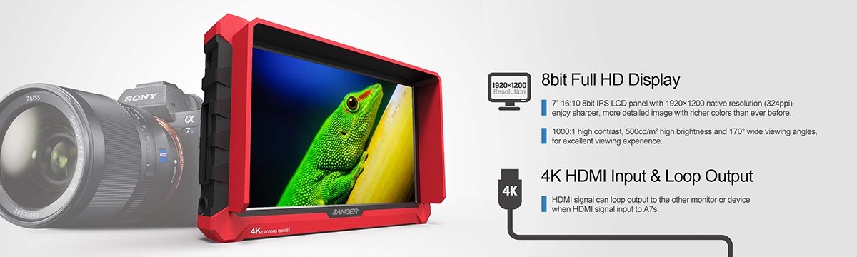 Sanger A7S Full HD 7 inç IPS Kamera Monitörü