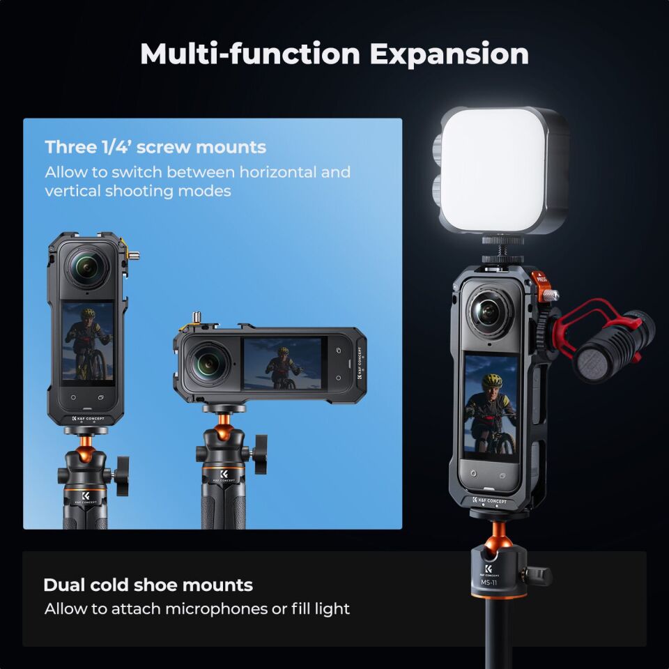 K&F Concept Insta360 X5 için Alüminyum Kafes
