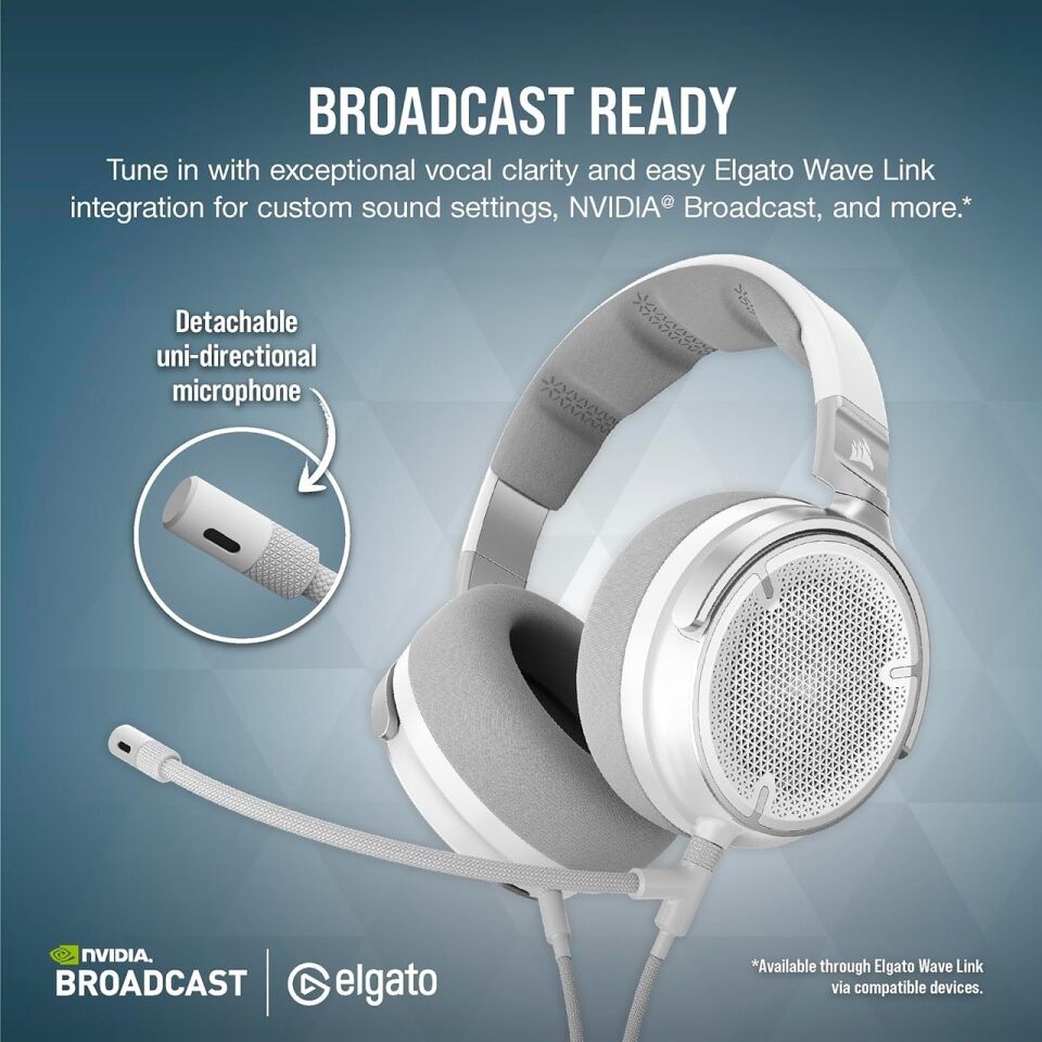 Corsair Virtuoso Pro Open Back Açık Arkalı Streaming/gaming Headset Carbon /beyaz Beyaz