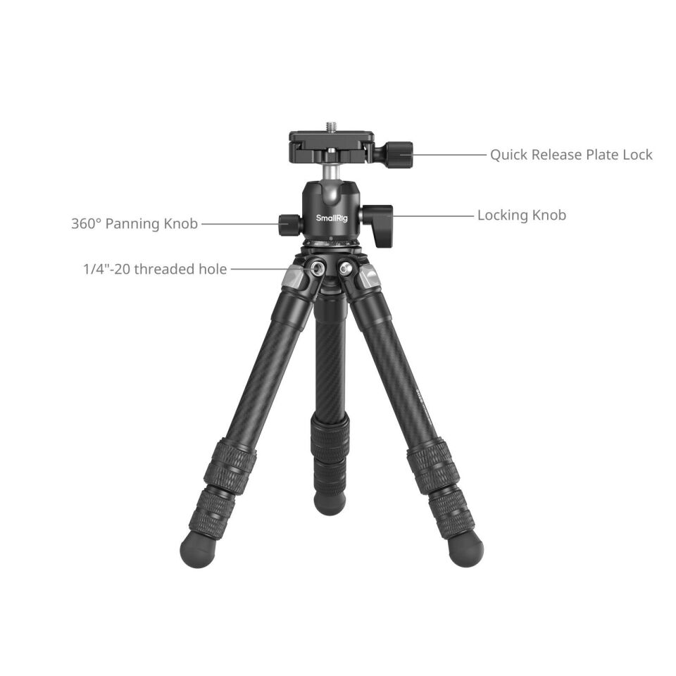 SmallRig 5026 Karbon Fiber Cep Tripod Seti