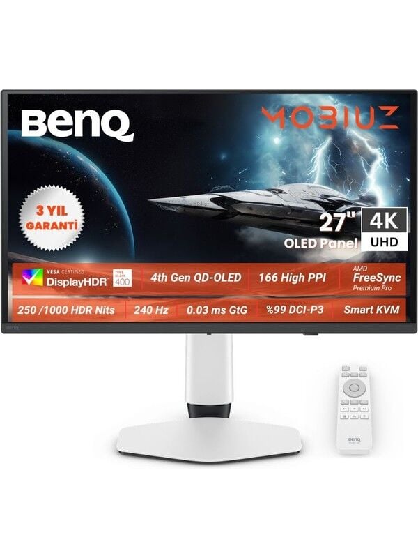 Mobiuz EX271UZ 27” 4K 166 PPI 240Hz BenQ MOBIUZ OLED Gaming Monitör