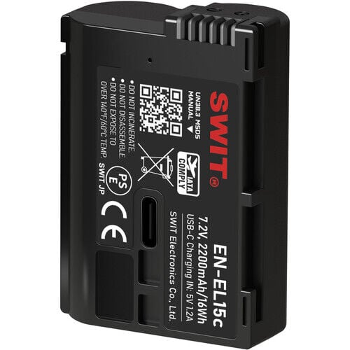 SWIT PowerCell EN-EL15c USB-C Şarjlı Kamera Bataryası 2200mAh (Nikon EN-EL15c Uyumlu)