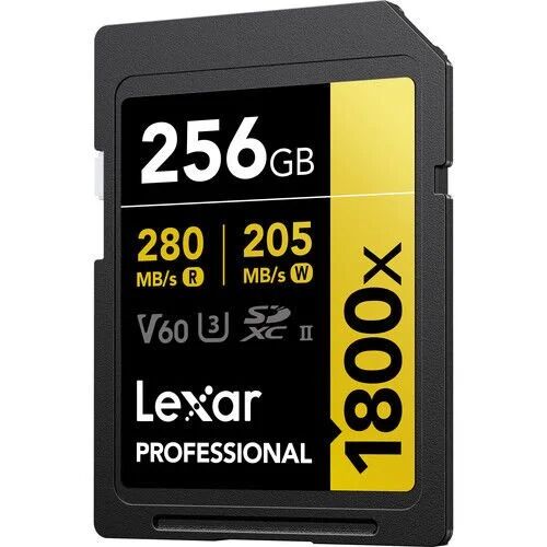 Lexar 256GB Professional 1800x UHS-II V60 SDXC Hafıza Kartı