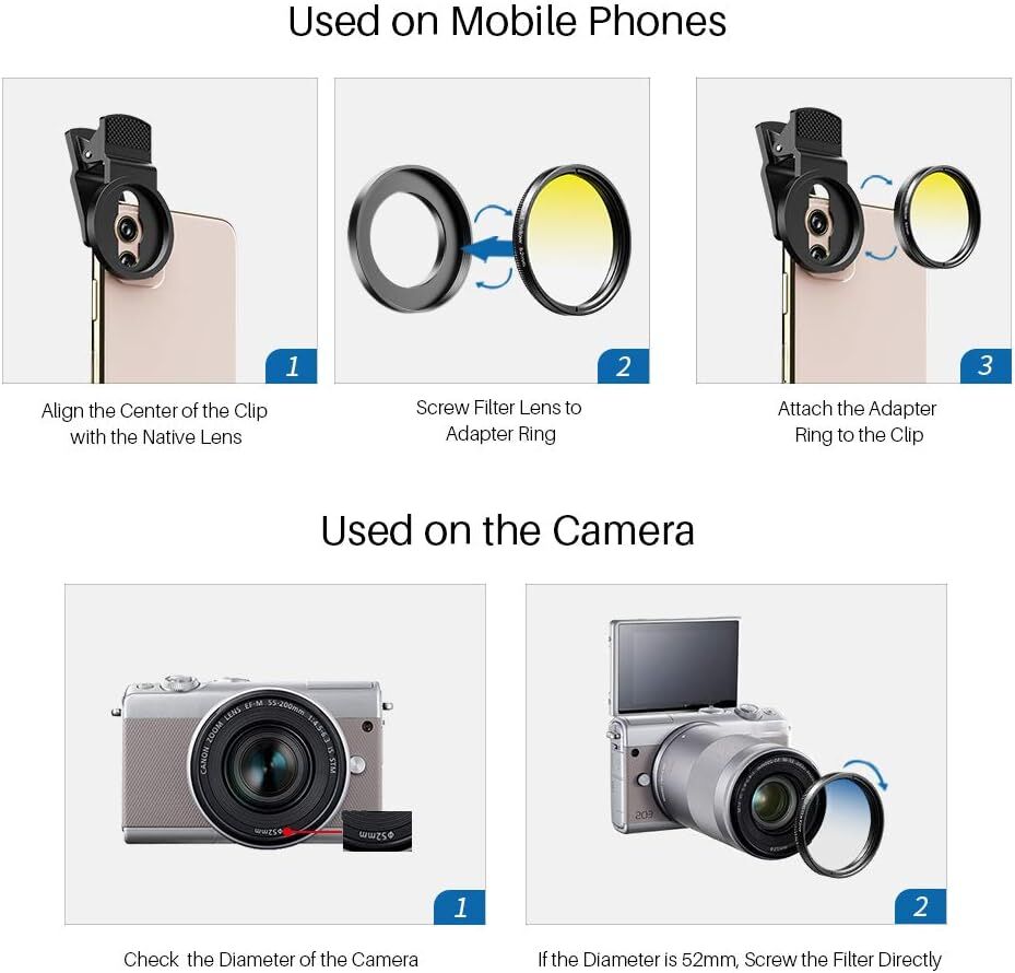 Apexel 7 in 1 HD Lens & Filtre Kit