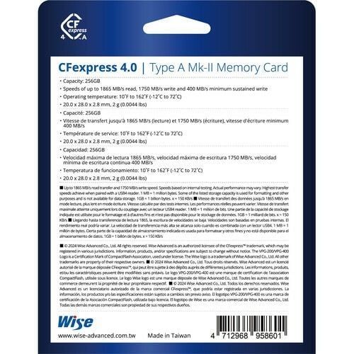 Wise Advanced 256GB CFexpress 4.0 Type A Hafıza Kartı