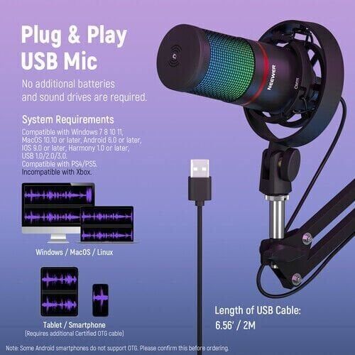 Neewer CM-25 Podcast USB Mikrofon Seti